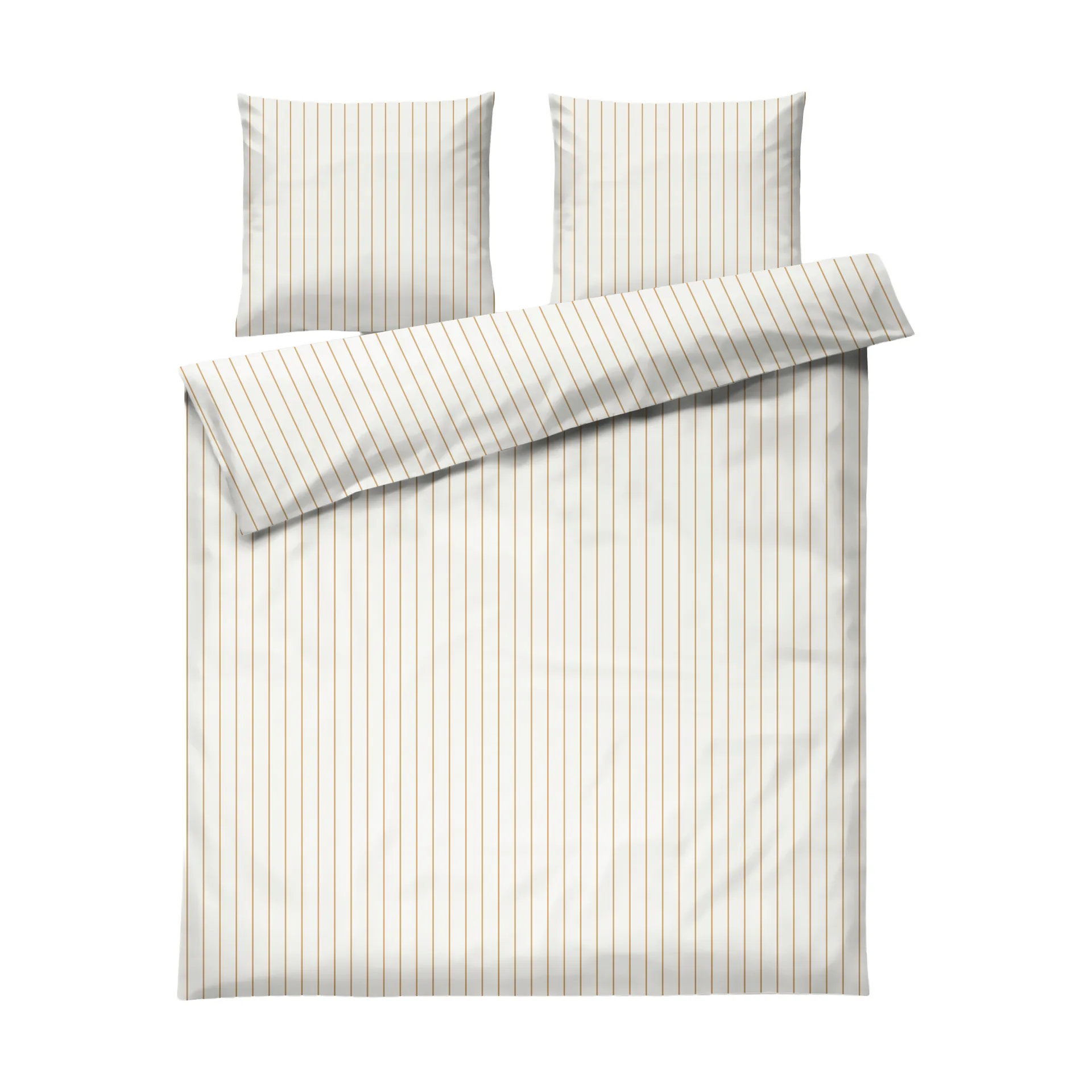 Soft duvet cover set, 220x220/2x50x60 cm, Offwhite-caramel Juna