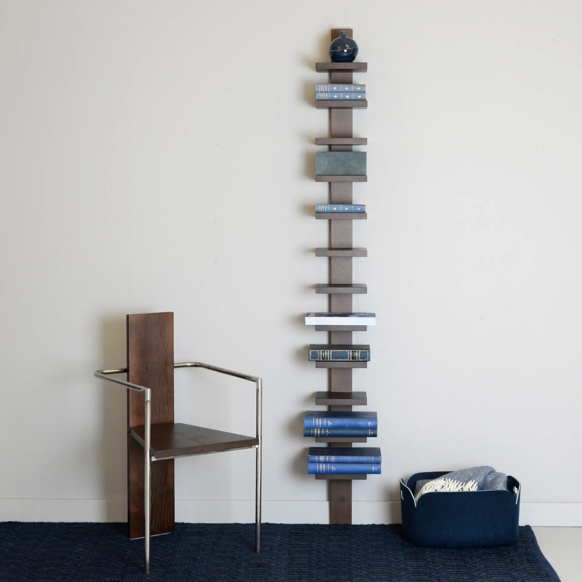 Concrete armchair, Gray copper-plated frame Källemo