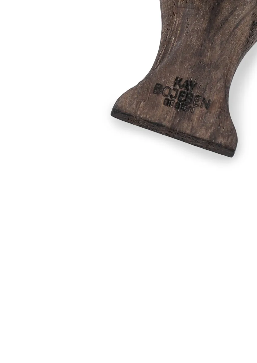 Kaj Bojesen bird keyring, Smoked oak, black leather Kay Bojesen Denmark
