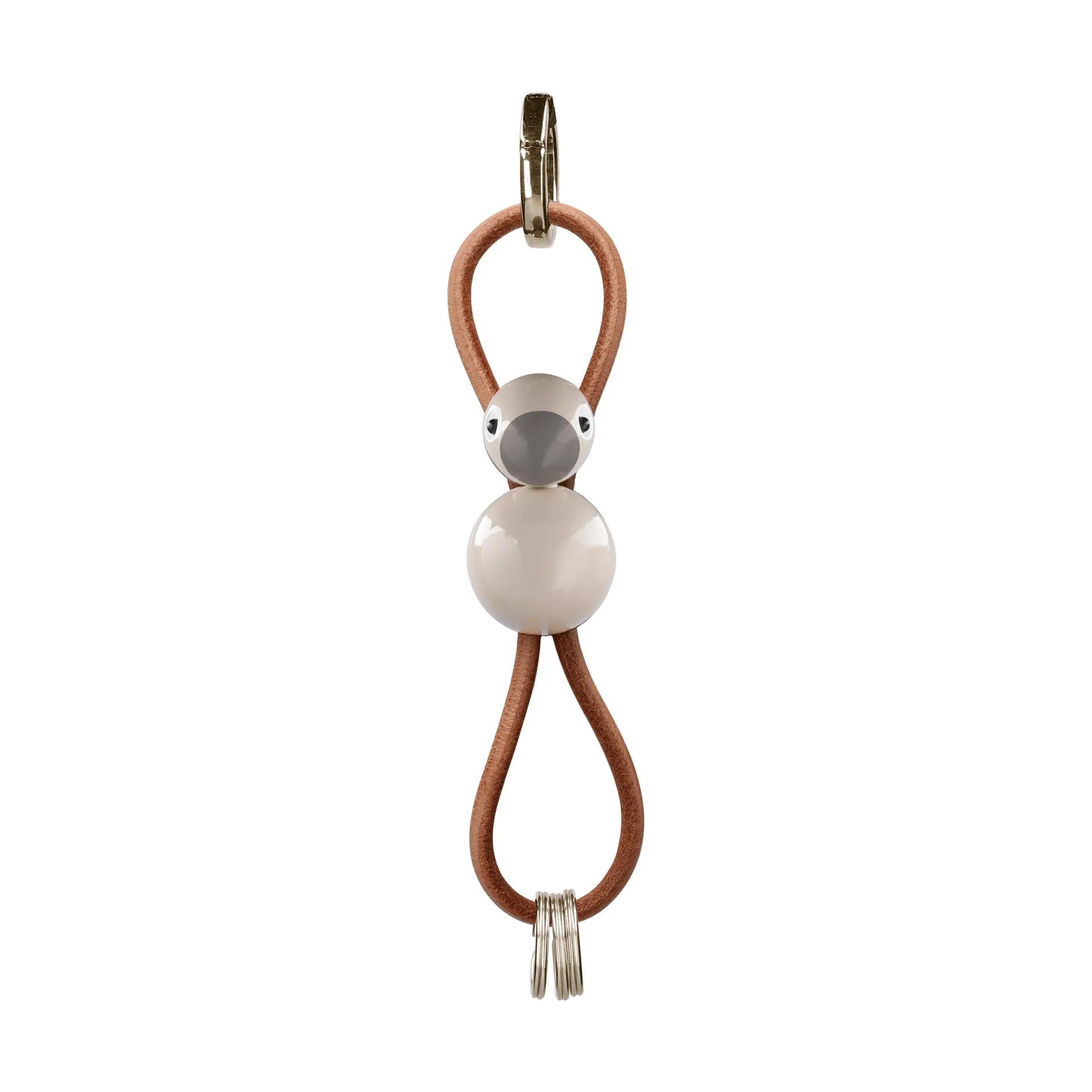 Kay Bojesen bird keyring, Sand, natural leather Kay Bojesen Denmark