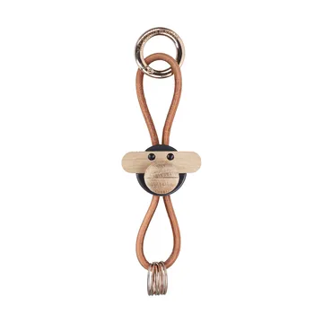 Kay Bojesen monkey keyring - Dark grey, natural leather - Kay Bojesen Denmark
