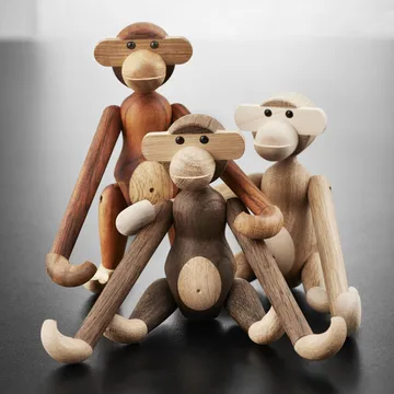 Kay Bojesen wooden monkey small - Untreated oak and maple - Kay Bojesen Denmark