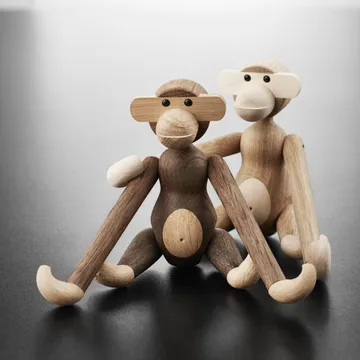 Kay Bojesen wooden monkey small - Untreated oak and maple - Kay Bojesen Denmark