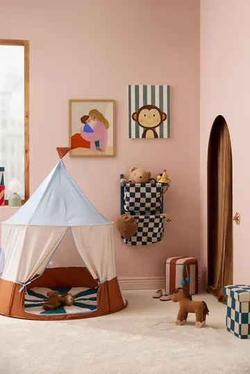 Circus play mat - Blue-green, Ø112x2 cm - Kid's Concept