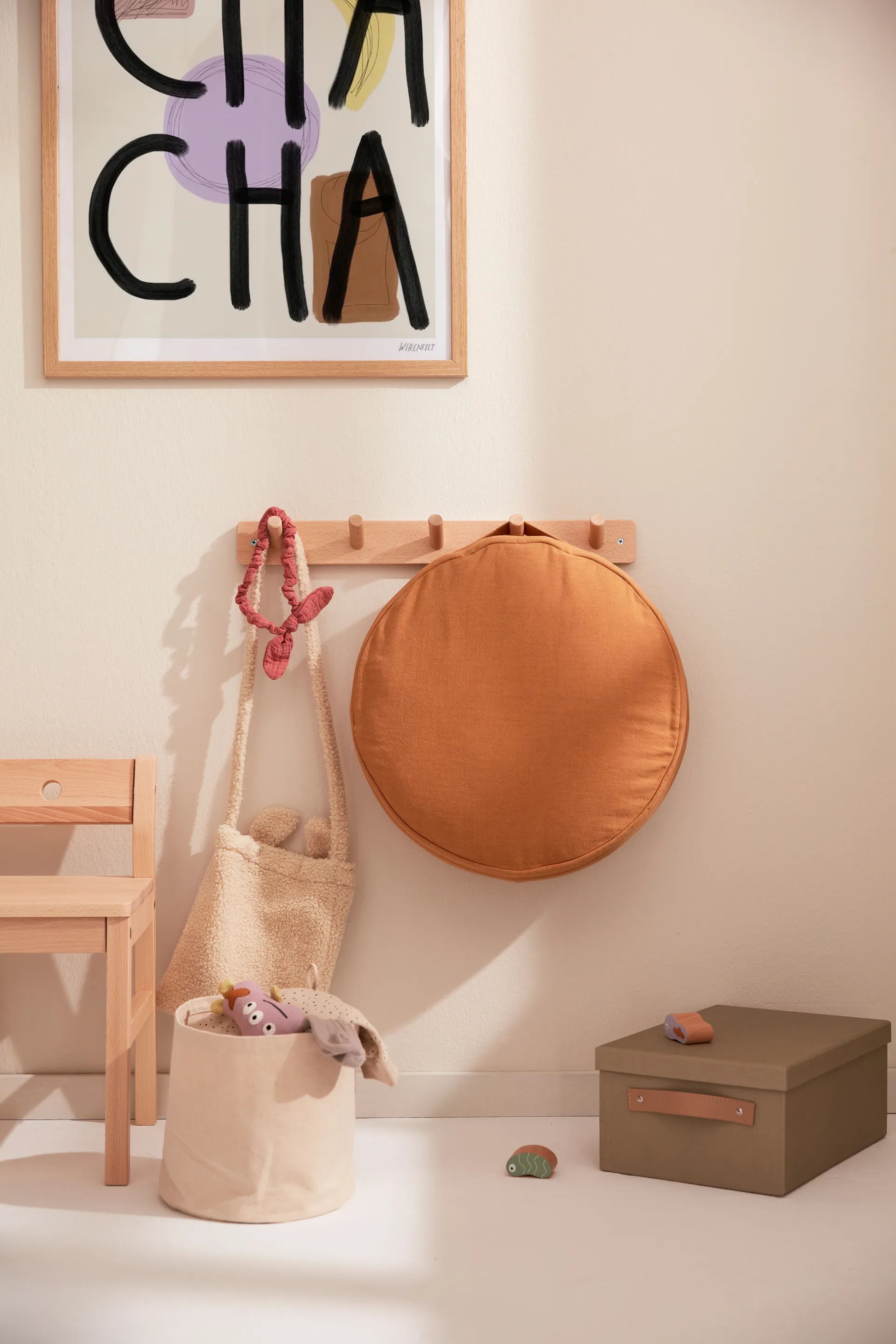 Kid's Base storage textile cylinder 2-pack, Natural white Kid's Concept