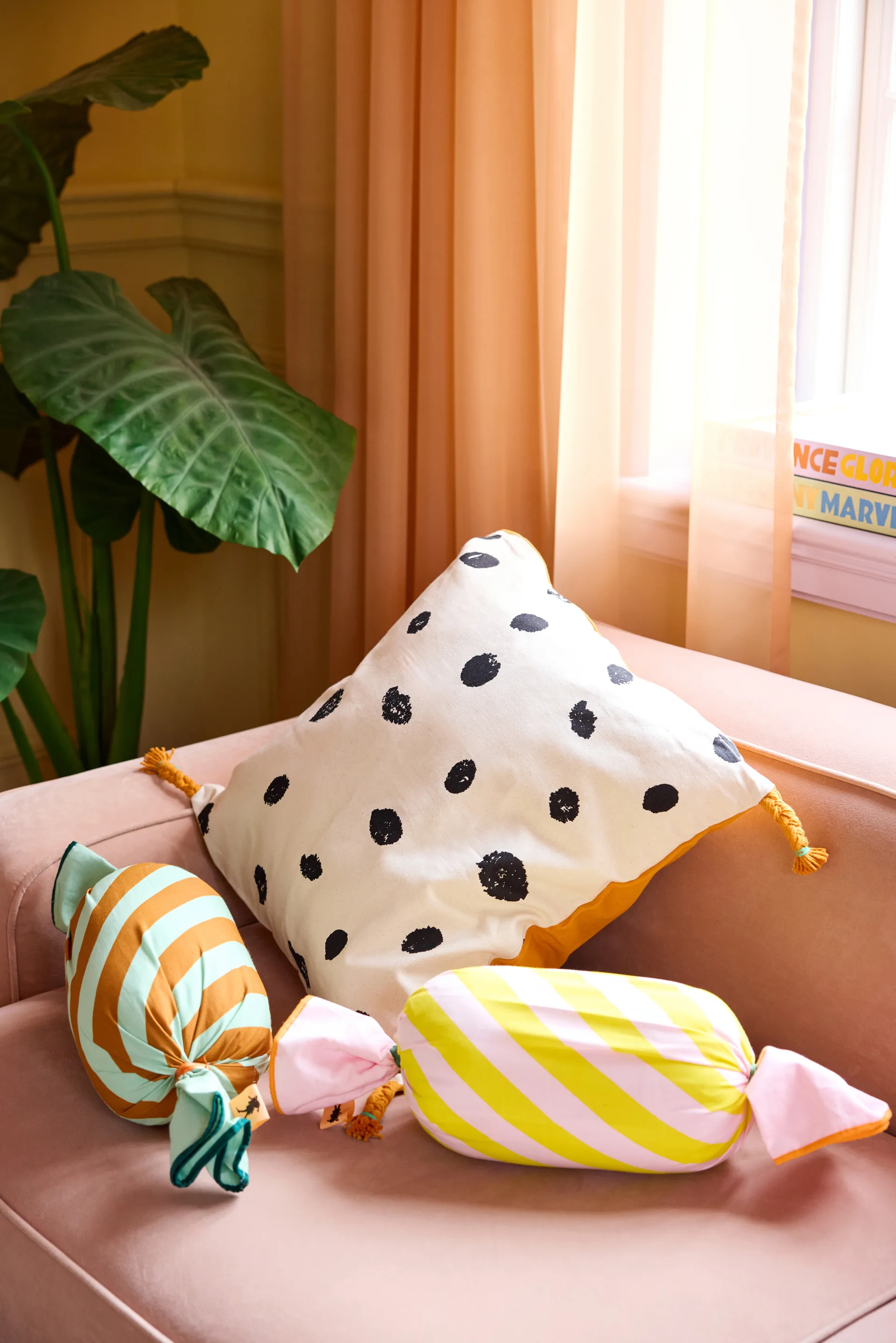 Pippi cushion cover 50x50 cm, White-orange Kid's Concept