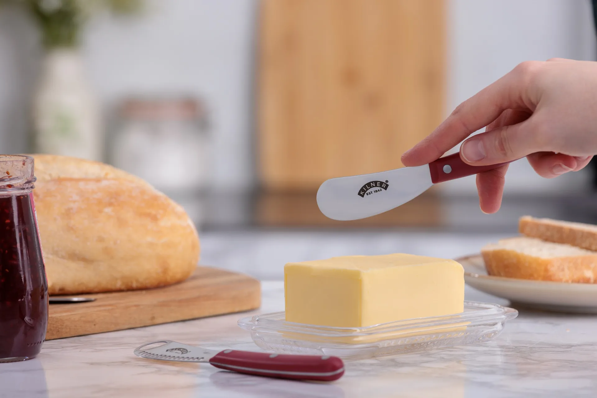 Kilner butter knife set, Red-stainless steel Kilner