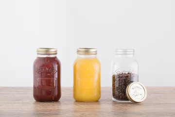 Kilner round preserving jar - Clear-gold, 1 L - Kilner