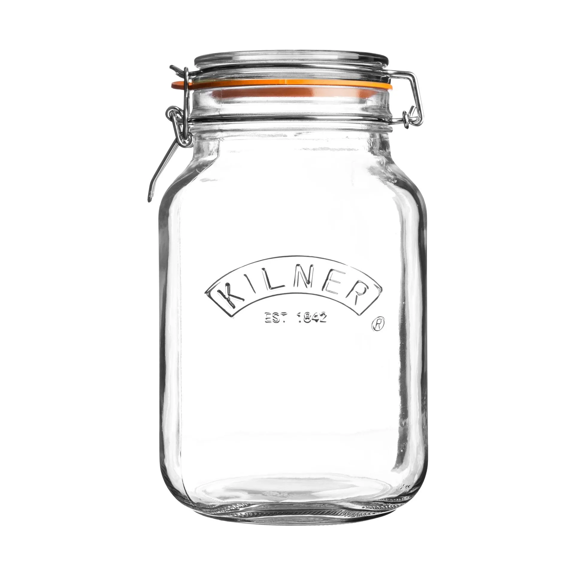 Kilner square clip top jar, Clear, 1.5 L Kilner
