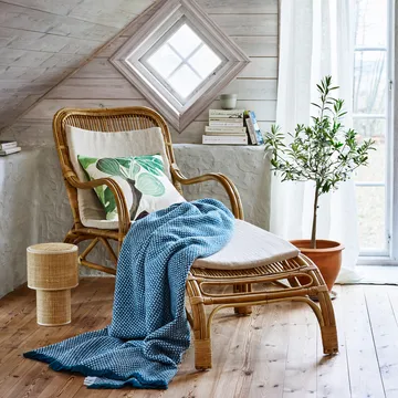Figs fabric - Green-white - Klippan Yllefabrik