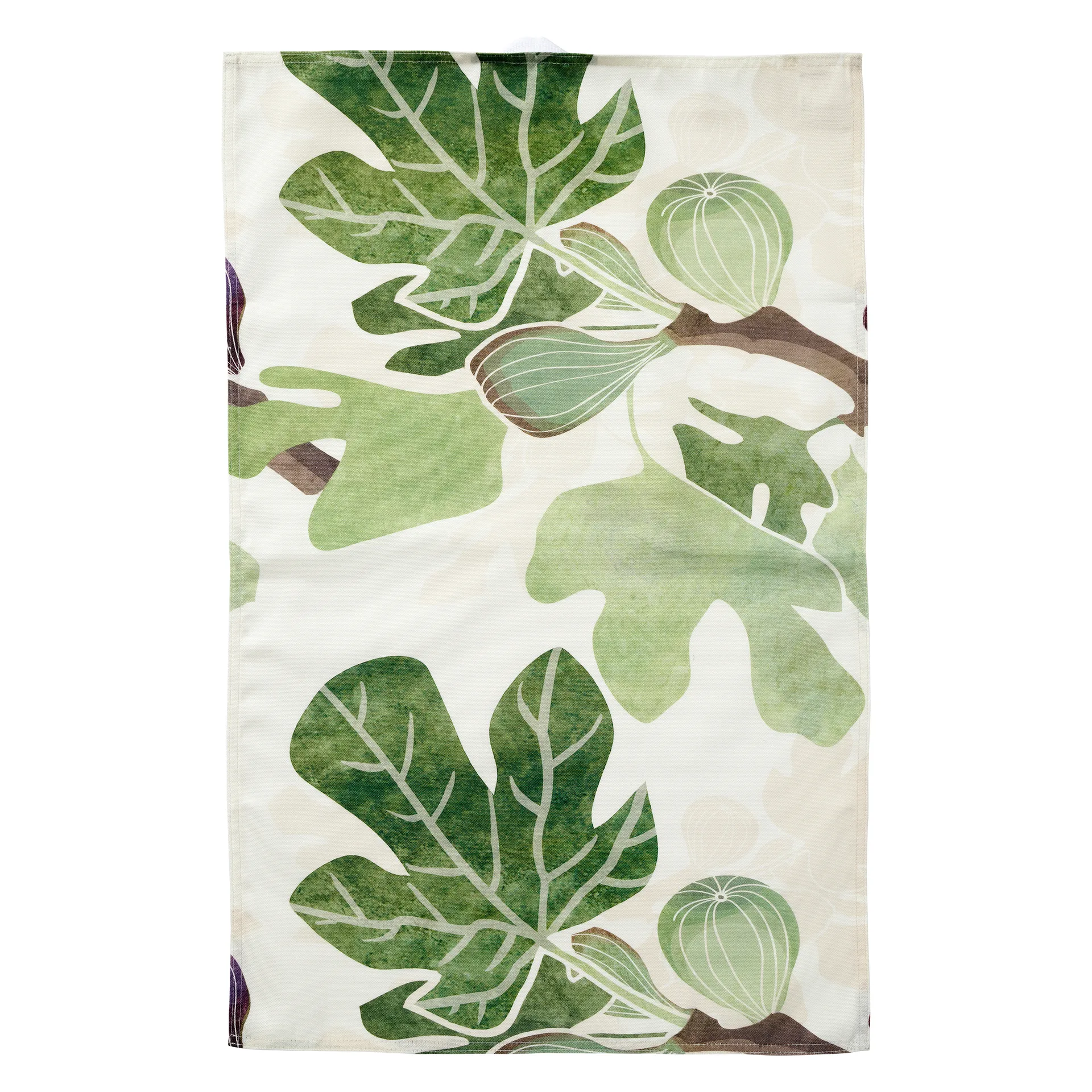Figs kitchen towel, Green-white Klippan Yllefabrik