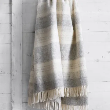 Freja wool throw - grey - Klippan Yllefabrik