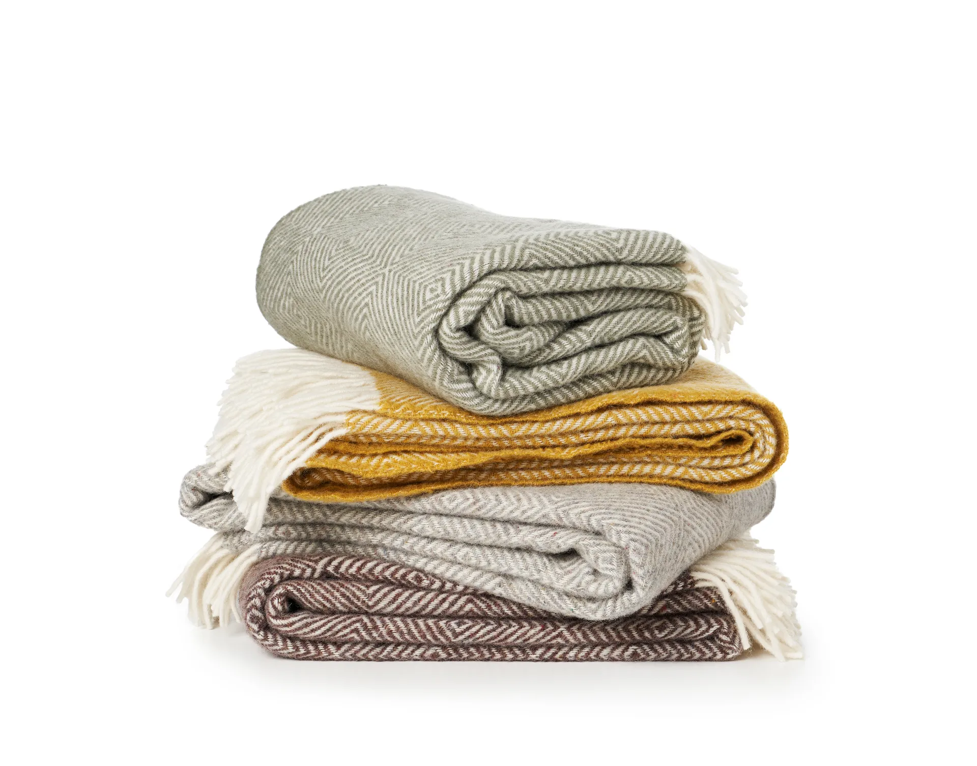 Gooseye wool throw 130x200 cm, Green Klippan Yllefabrik