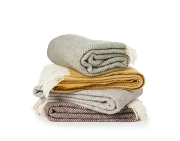 Gooseye wool throw 130x200 cm - Green - Klippan Yllefabrik