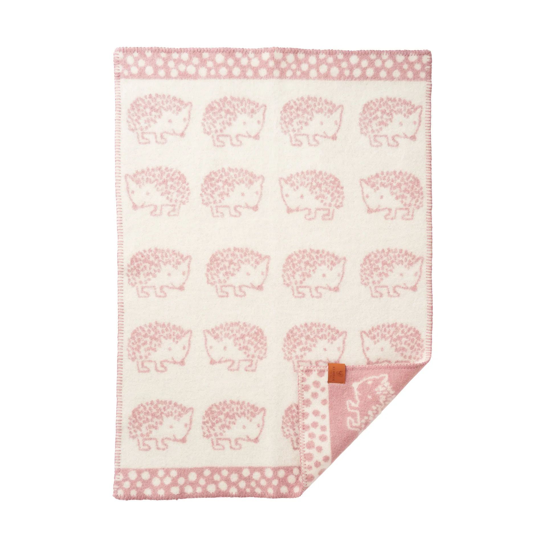 Hedgehog baby blanket 65x90 cm, Pink Klippan Yllefabrik