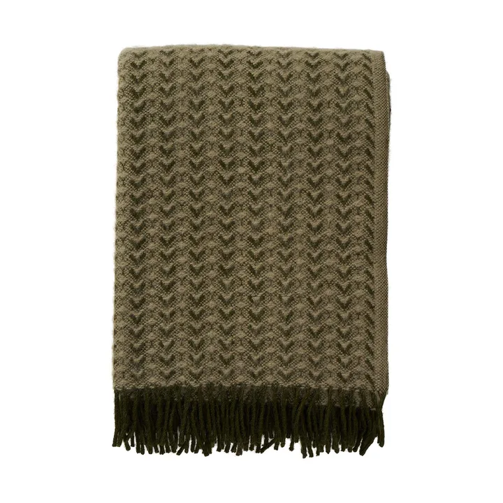 Ilse wool throw 130x200 cm - Wood-green - Klippan Yllefabrik