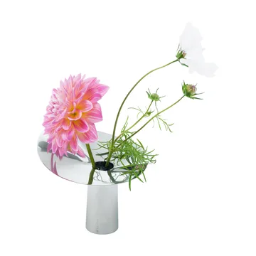 Löv vase-candle holder - Stainless steel. 10 cm - KLONG