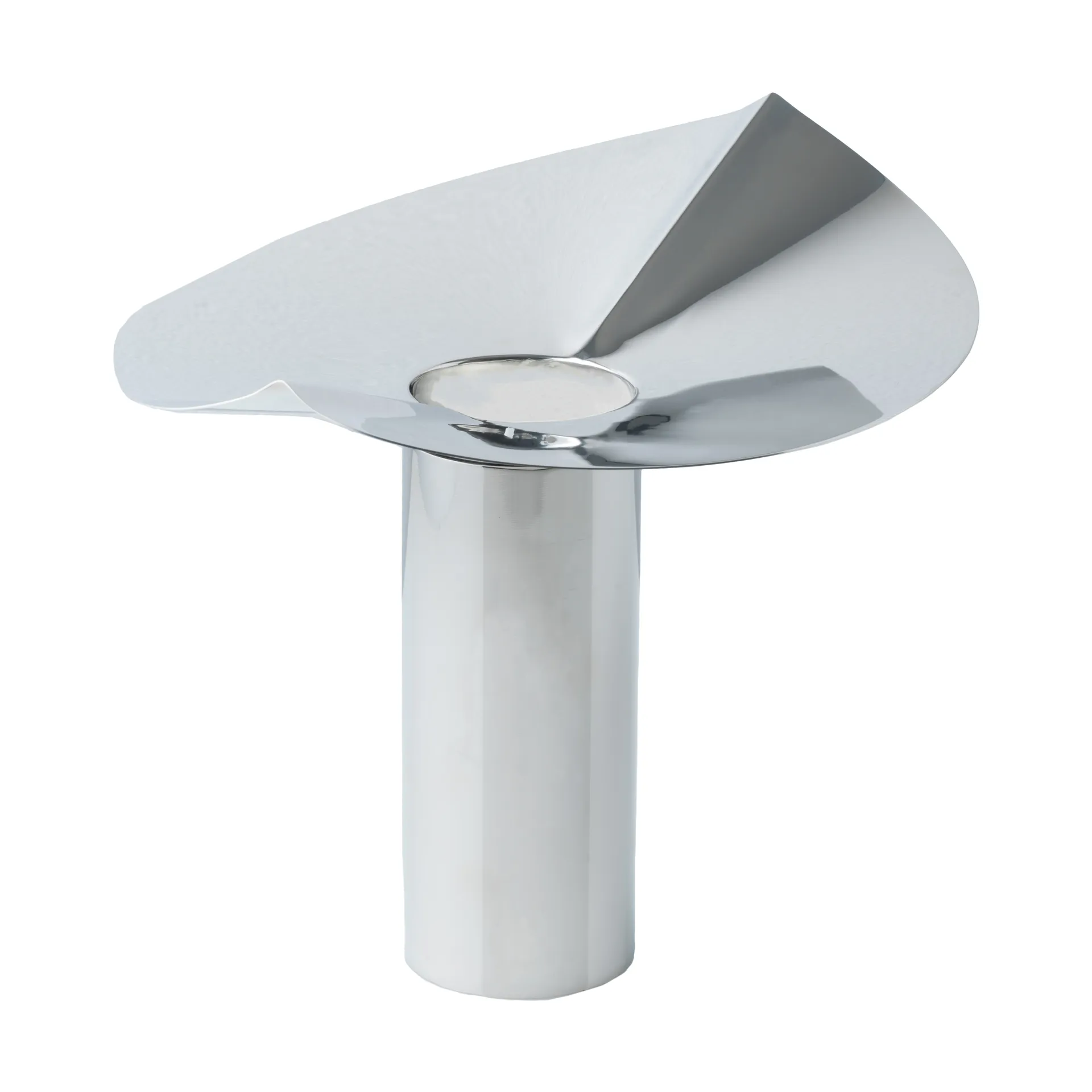 Löv vase-candle holder, Stainless steel, 22.5 cm KLONG
