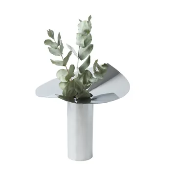 Löv vase-candle holder - Stainless steel, 22.5 cm - KLONG