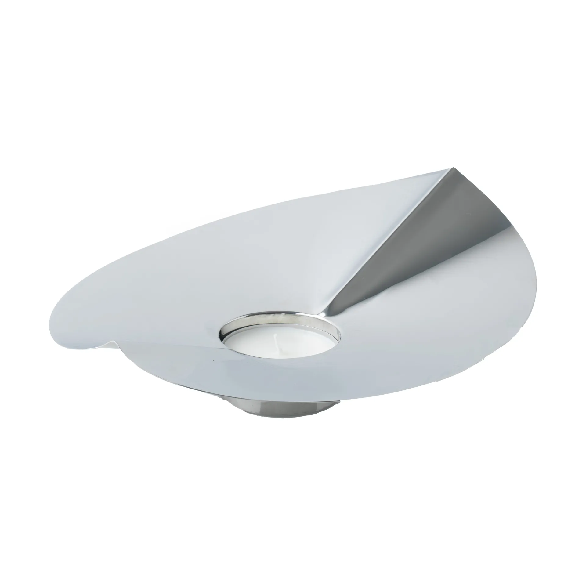 Löv vase-candle holder, Stainless steel, 22.5 cm KLONG