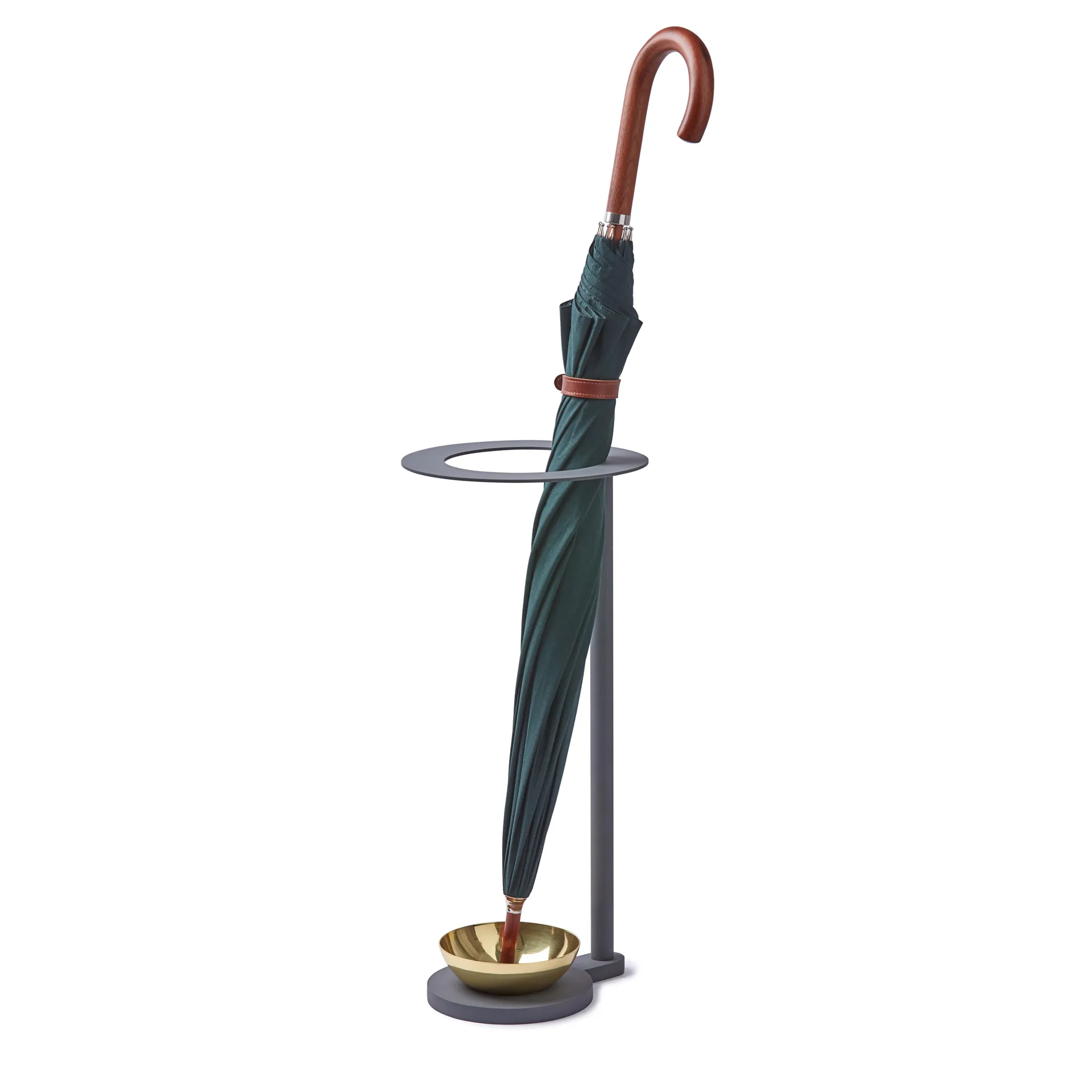 Monokel umbrella stand, grey - brass KLONG