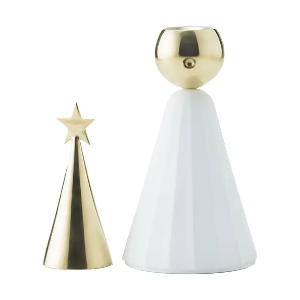Soprano candle holder - White-brass - KLONG