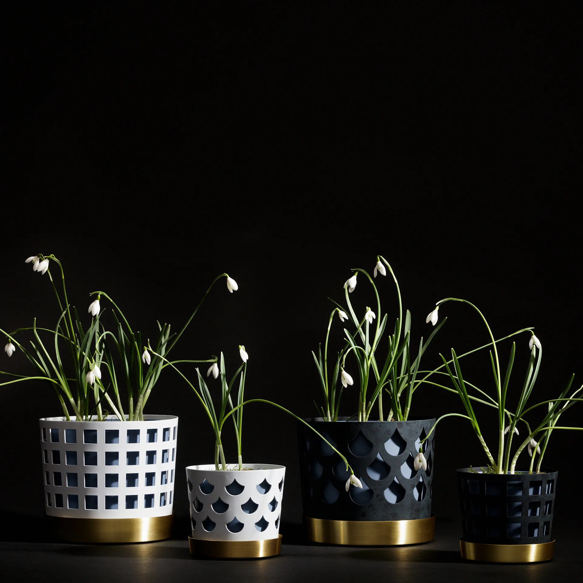 Trio flower pot square, medium, white KLONG