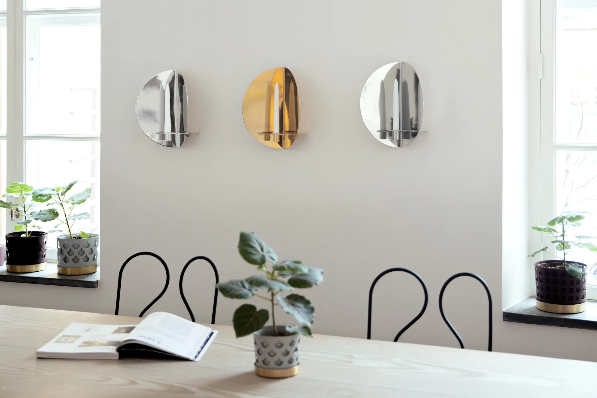Twilight candle sticks wall, brass KLONG