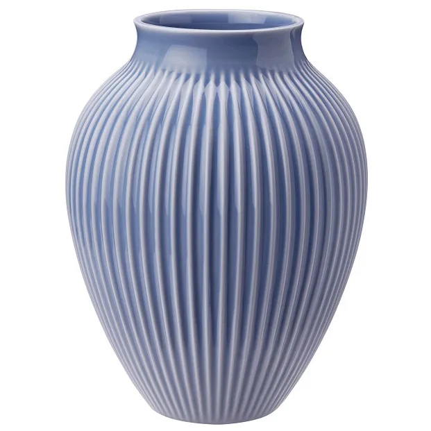 Knabstrup vase ribbed 27 cm, lavender blue Knabstrup Keramik