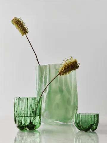 Crackle candle holder 5,8 cm - Dark green - Kosta Boda