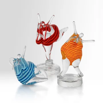 KE 'Badlycka' glass sculpture - yellow-red - Kosta Boda