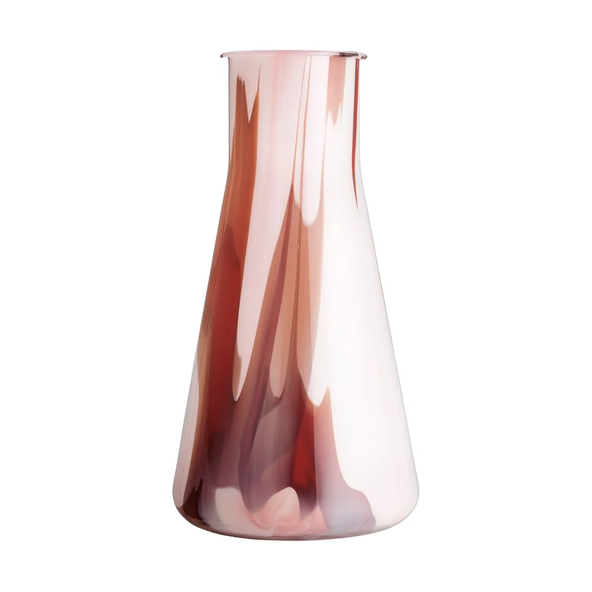 Lab Erlenmeyer vase 30.5 cm, Red-white-pink Kosta Boda