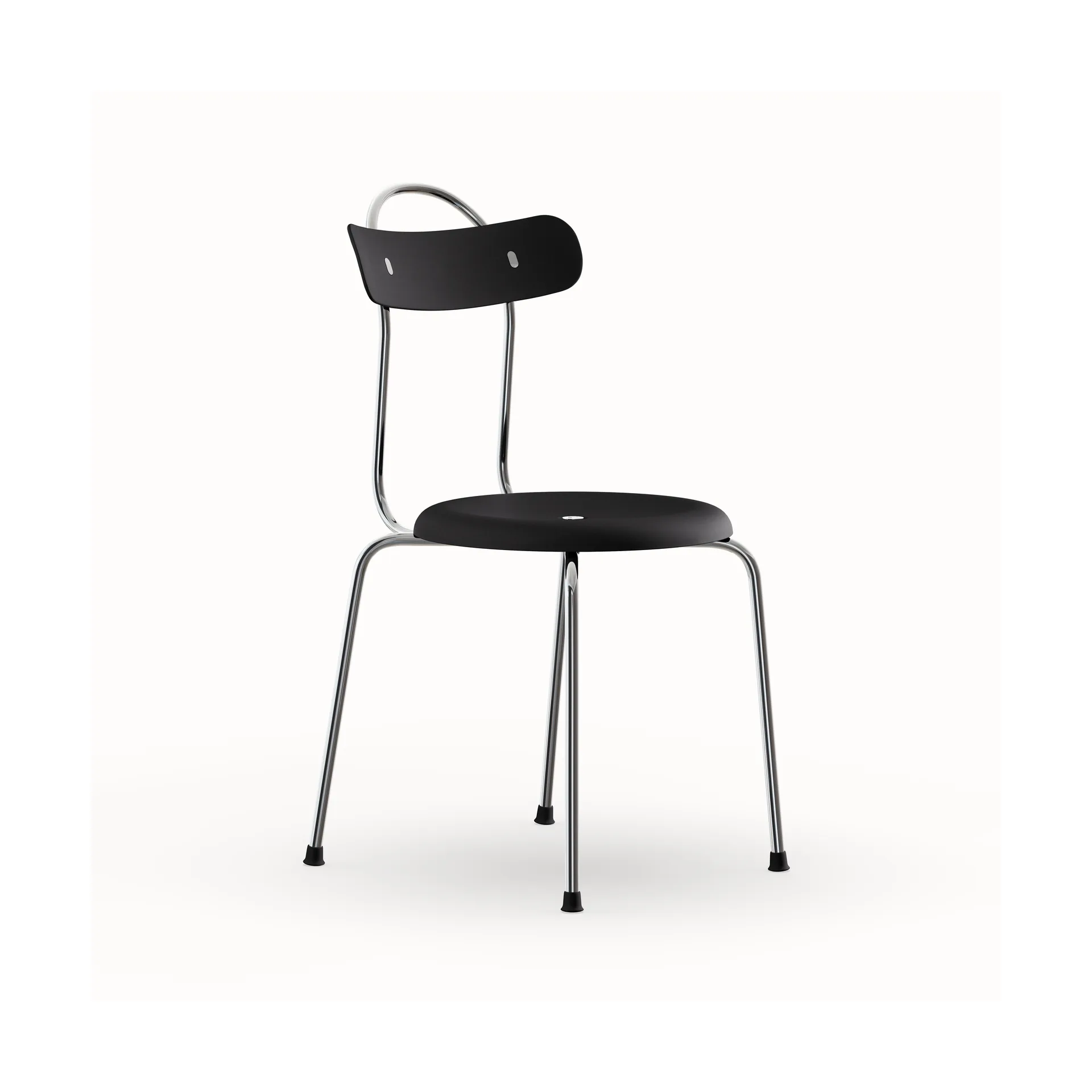 Stool plus chair, Black-chromed frame Lammhults