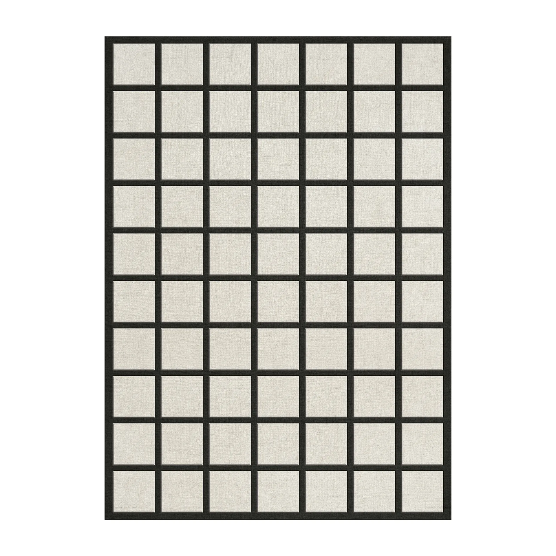 Avenue Checked Bone wool carpet, White. 250x350 cm Layered