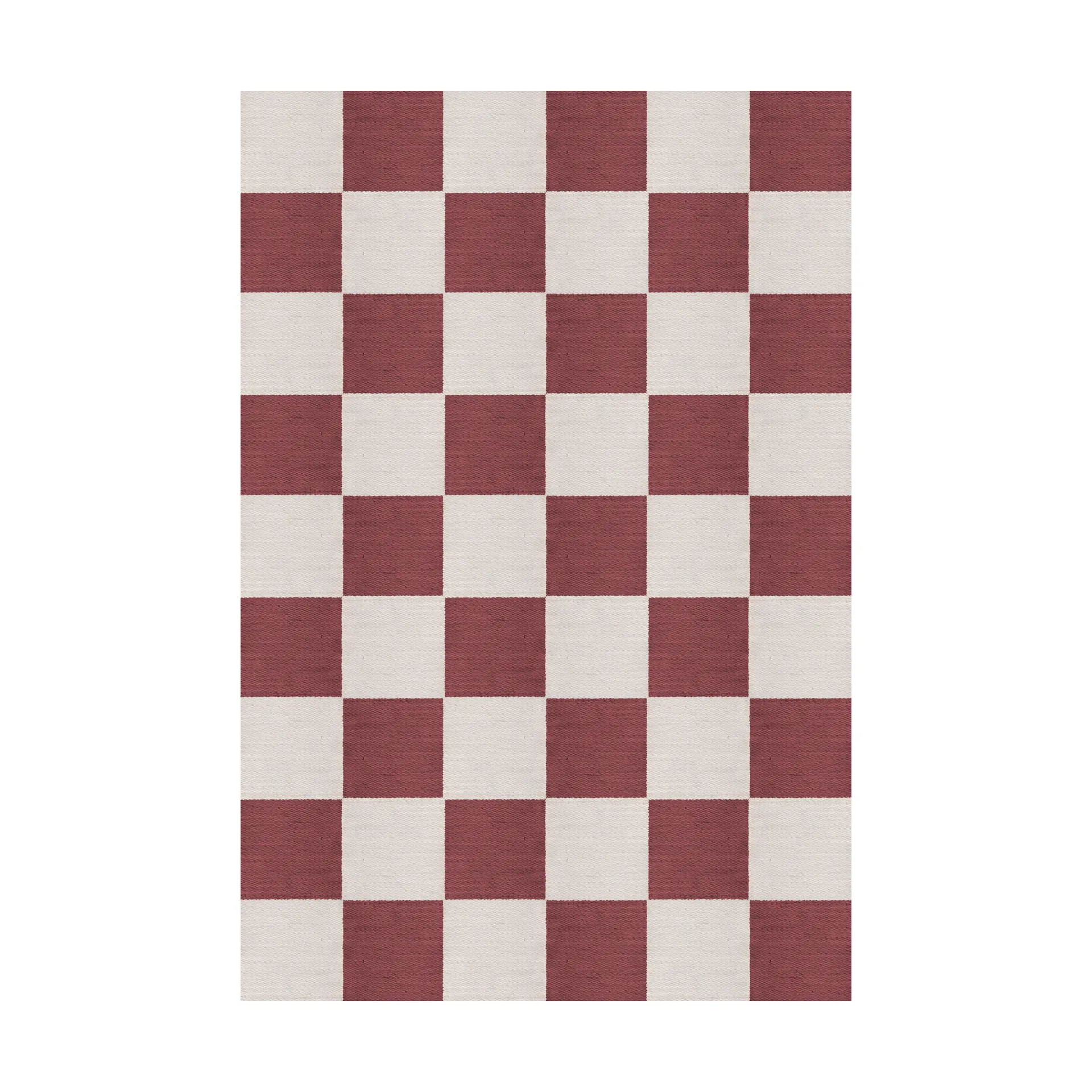 Chess wool rug, Burgundy, 200x300 cm Layered