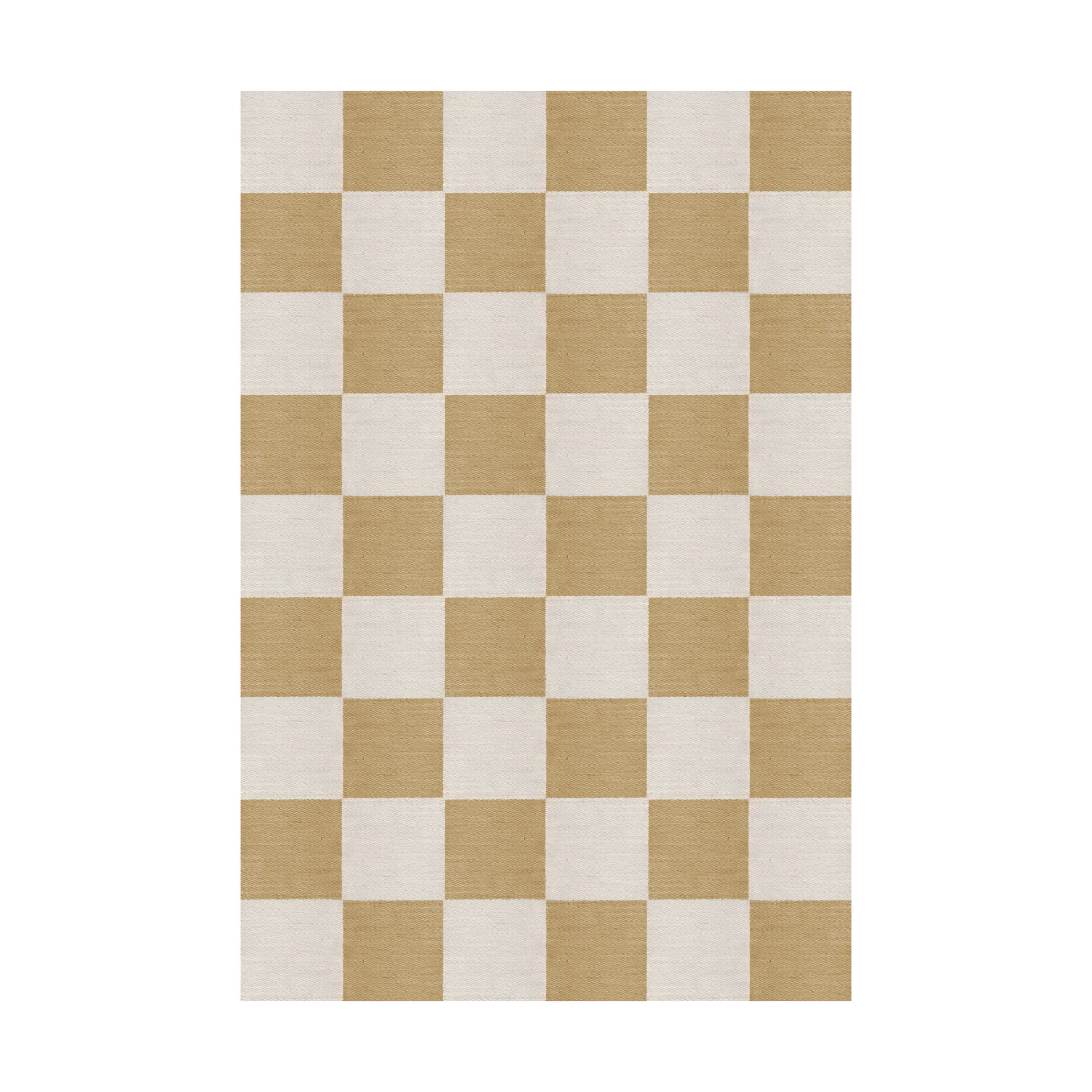 Chess wool rug, Harvest yellow, 140x200 cm Layered
