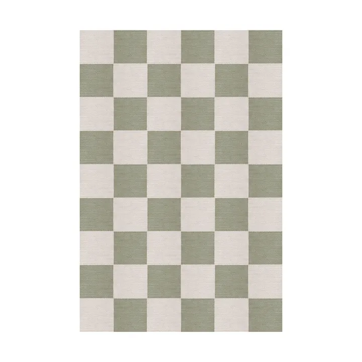 Chess wool rug - Sage, 180x270 cm - Layered