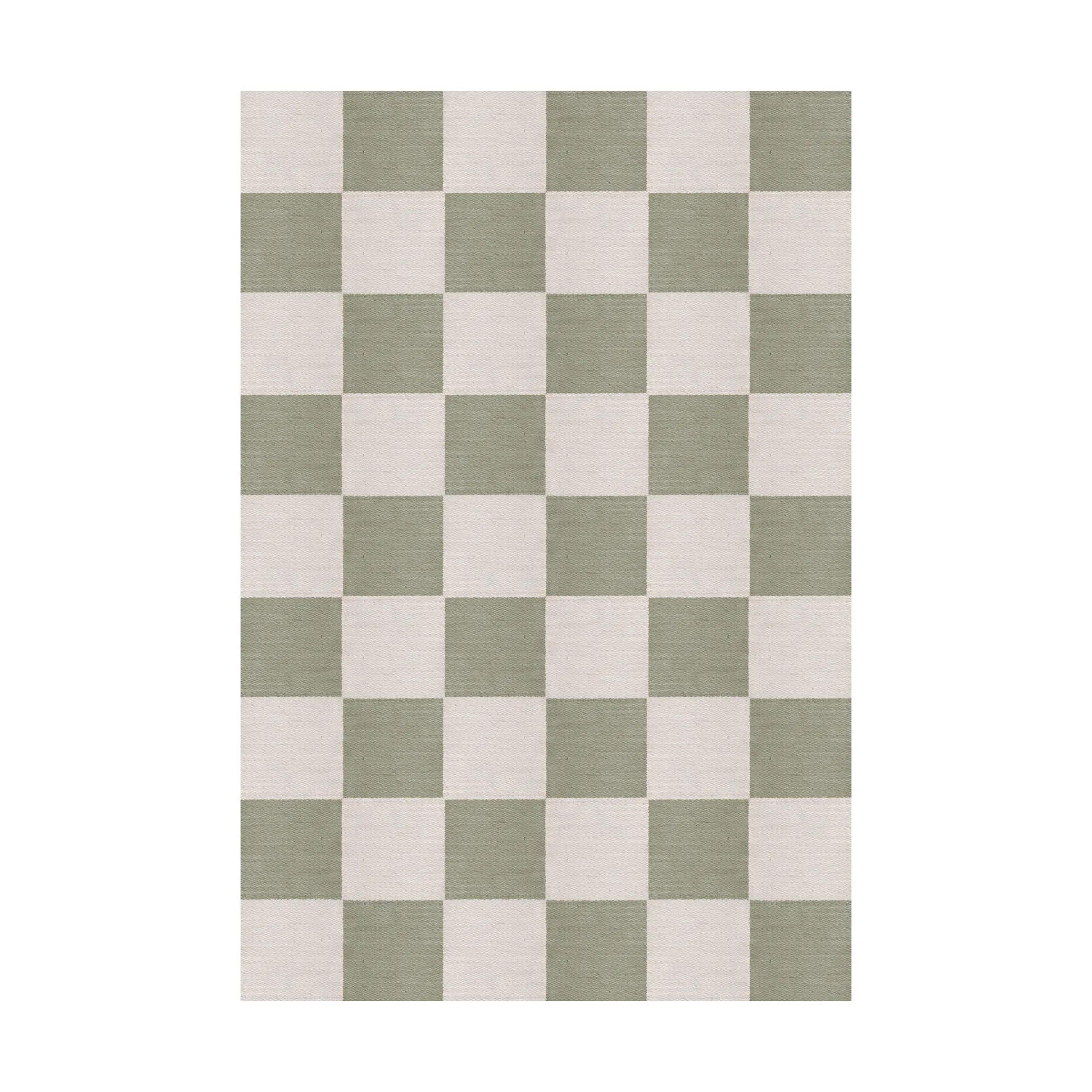 Chess wool rug, Sage, 200x300 cm Layered