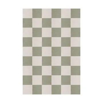 Chess wool rug - Sage, 200x300 cm - Layered