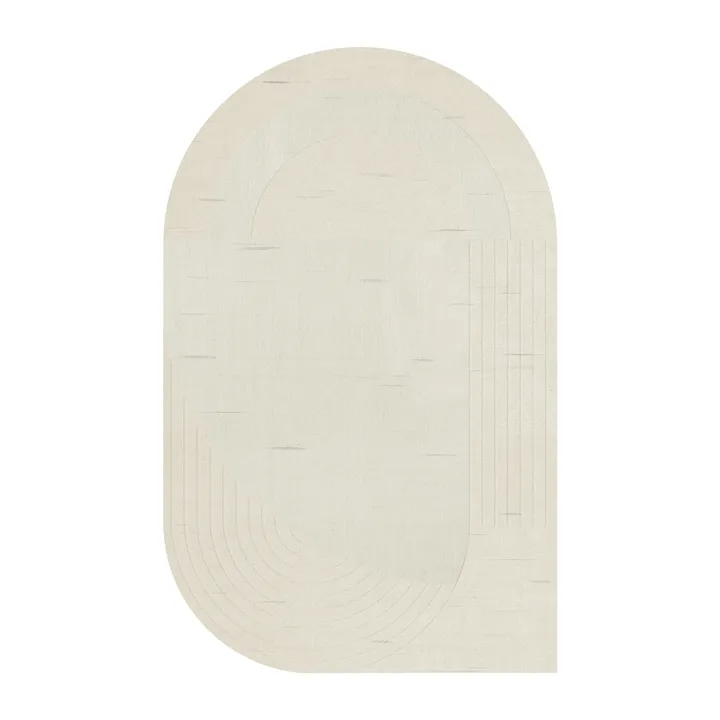 Circular wool carpet 180x270 cm - Bone white - Layered