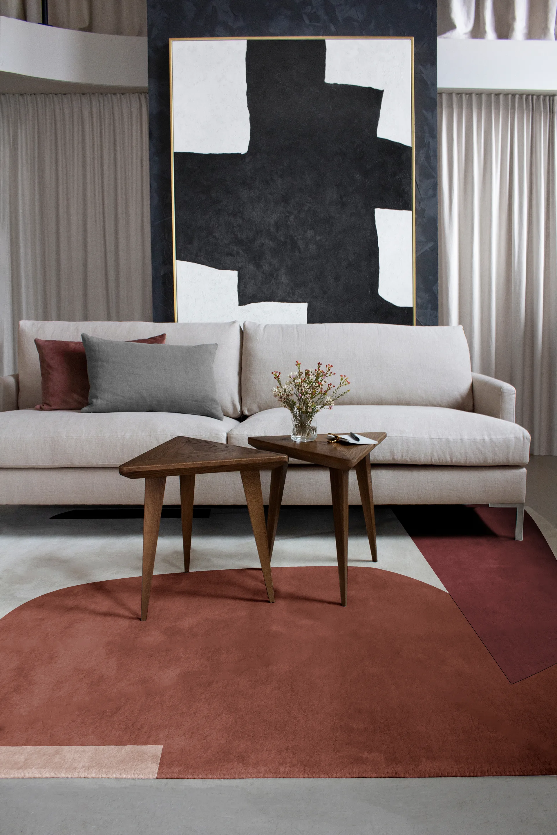Cloudberry wool rug, 200x300 cm Layered