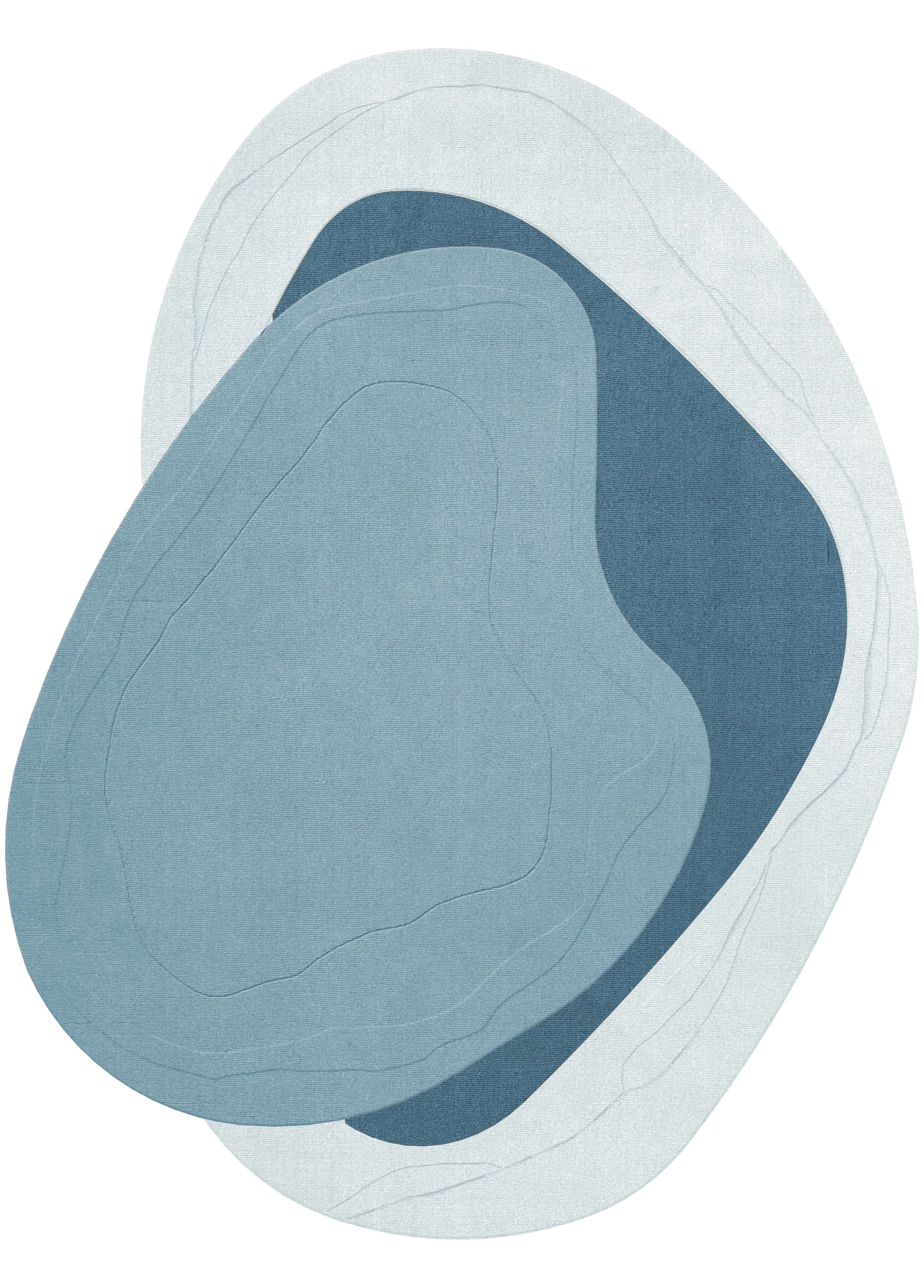 Erik Bratsberg Lozza wool rug, Teal, 300x400 cm Layered