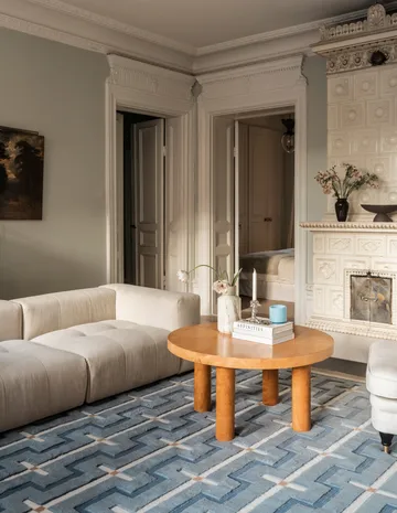 Johanna wool carpet - Blue sky. 250x350 cm - Layered