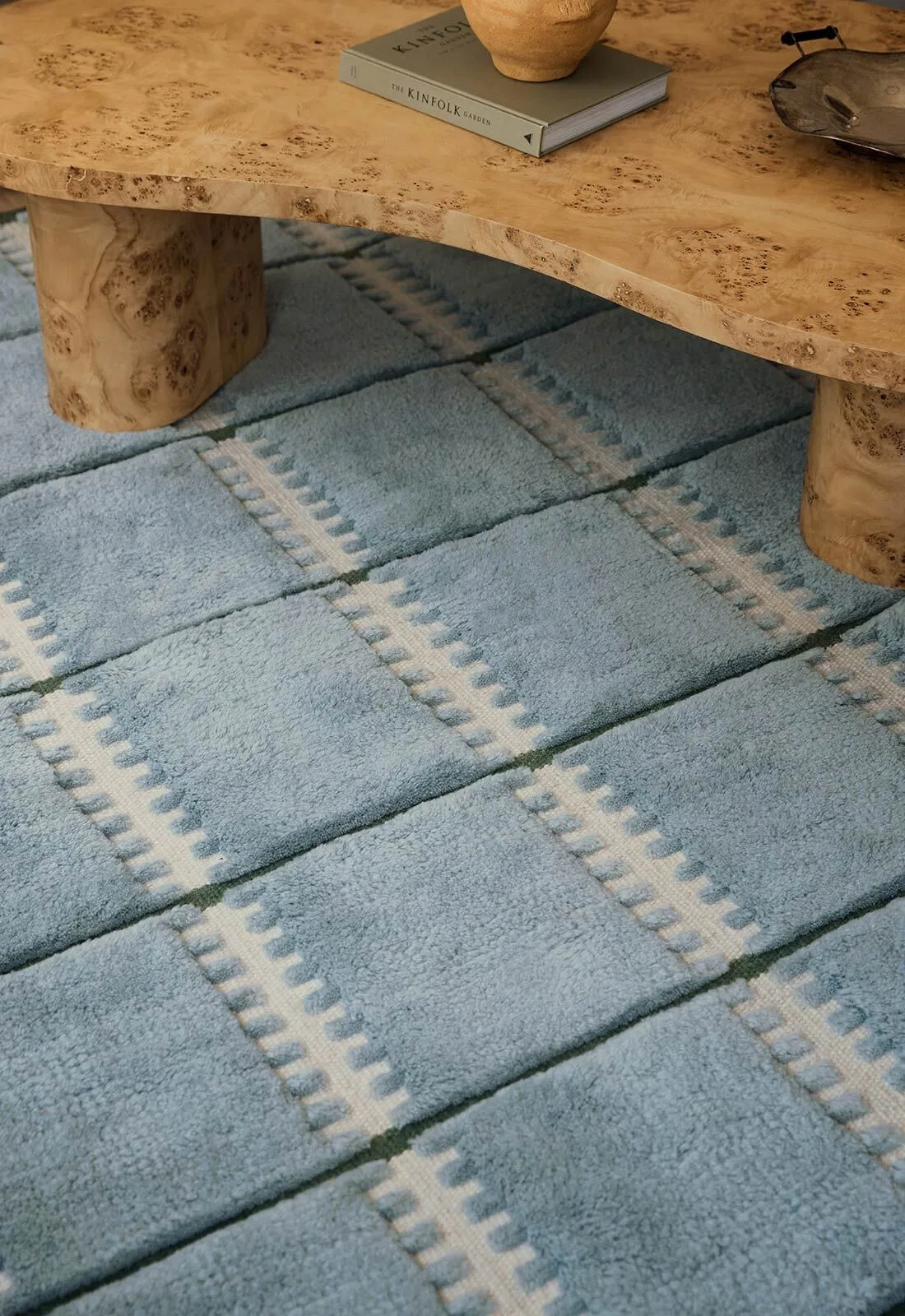 Lilly wool carpet, Blue, 180x270 cm Layered