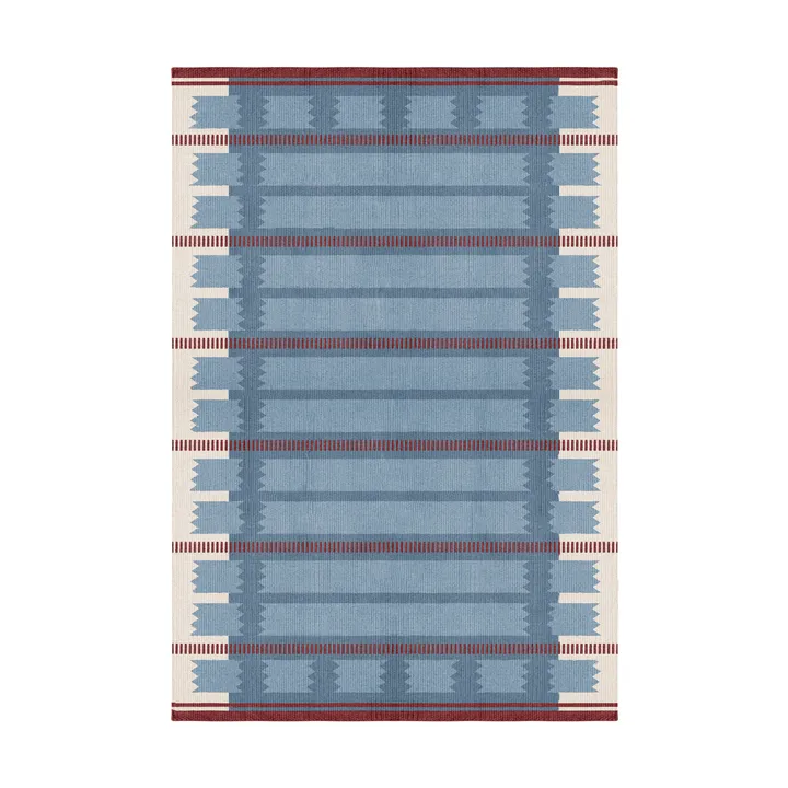 Röllakan Iris wool carpet - Petrol, 180x270 cm - Layered