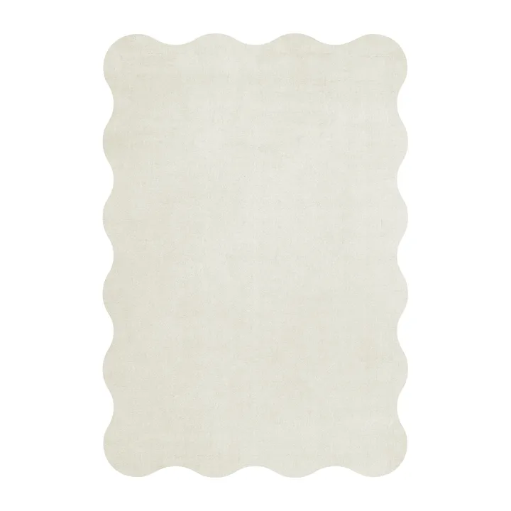 Scallop wool carpet 180x270 cm - Bone white - Layered