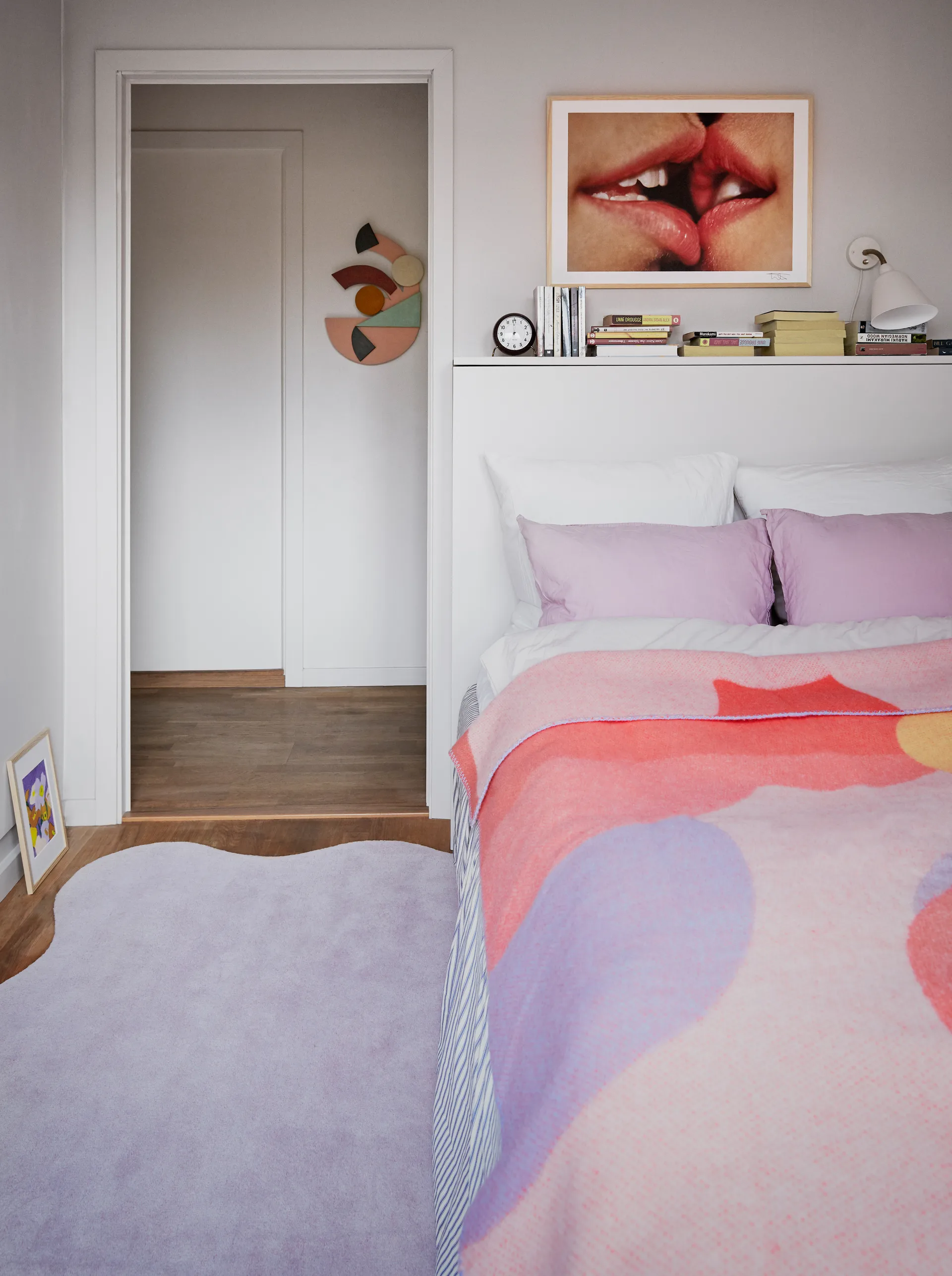 Scallop wool carpet 180x270 cm, Pink lavender Layered