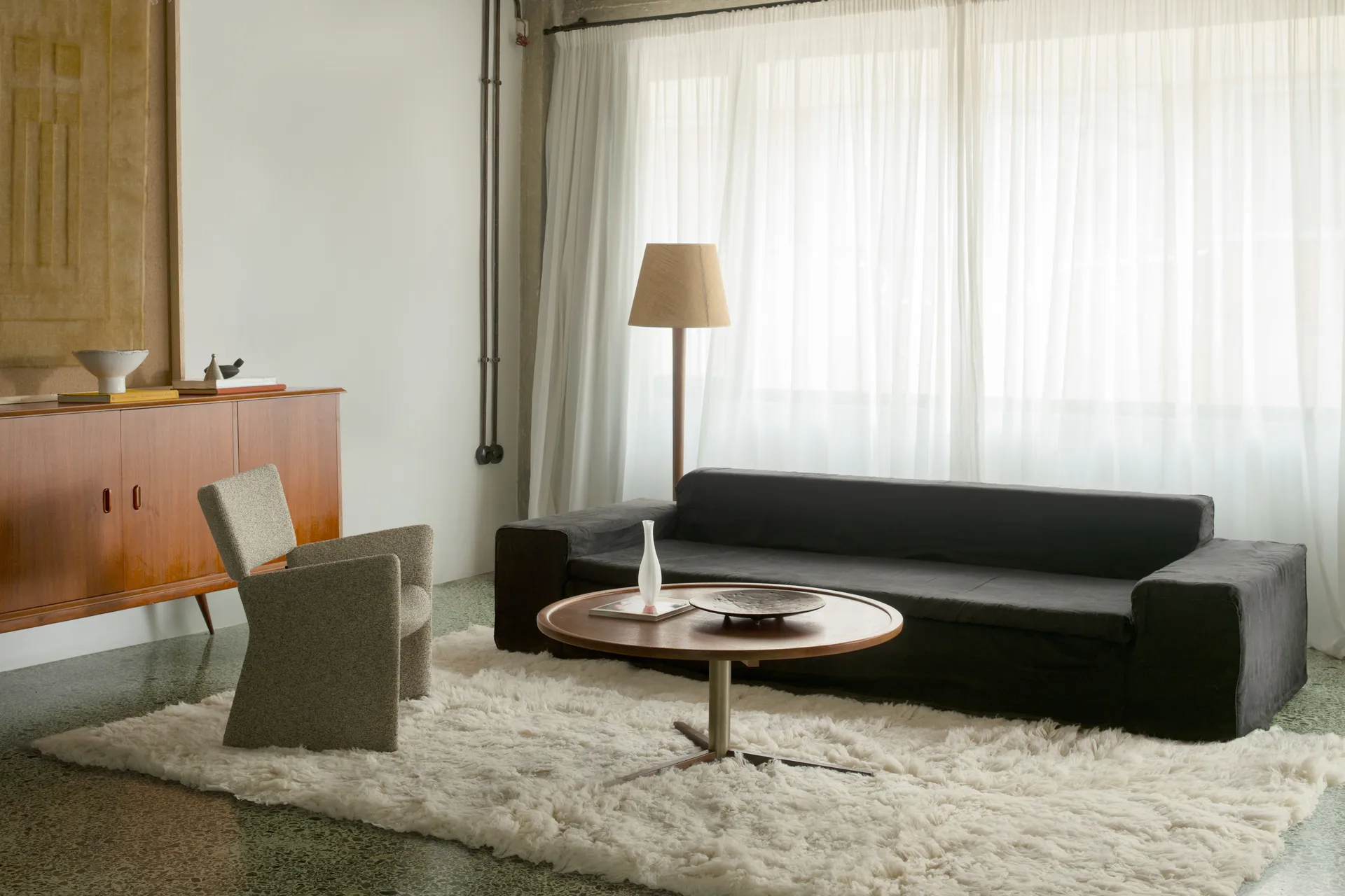 Shaggy rug 200x300 cm, Bone White Layered
