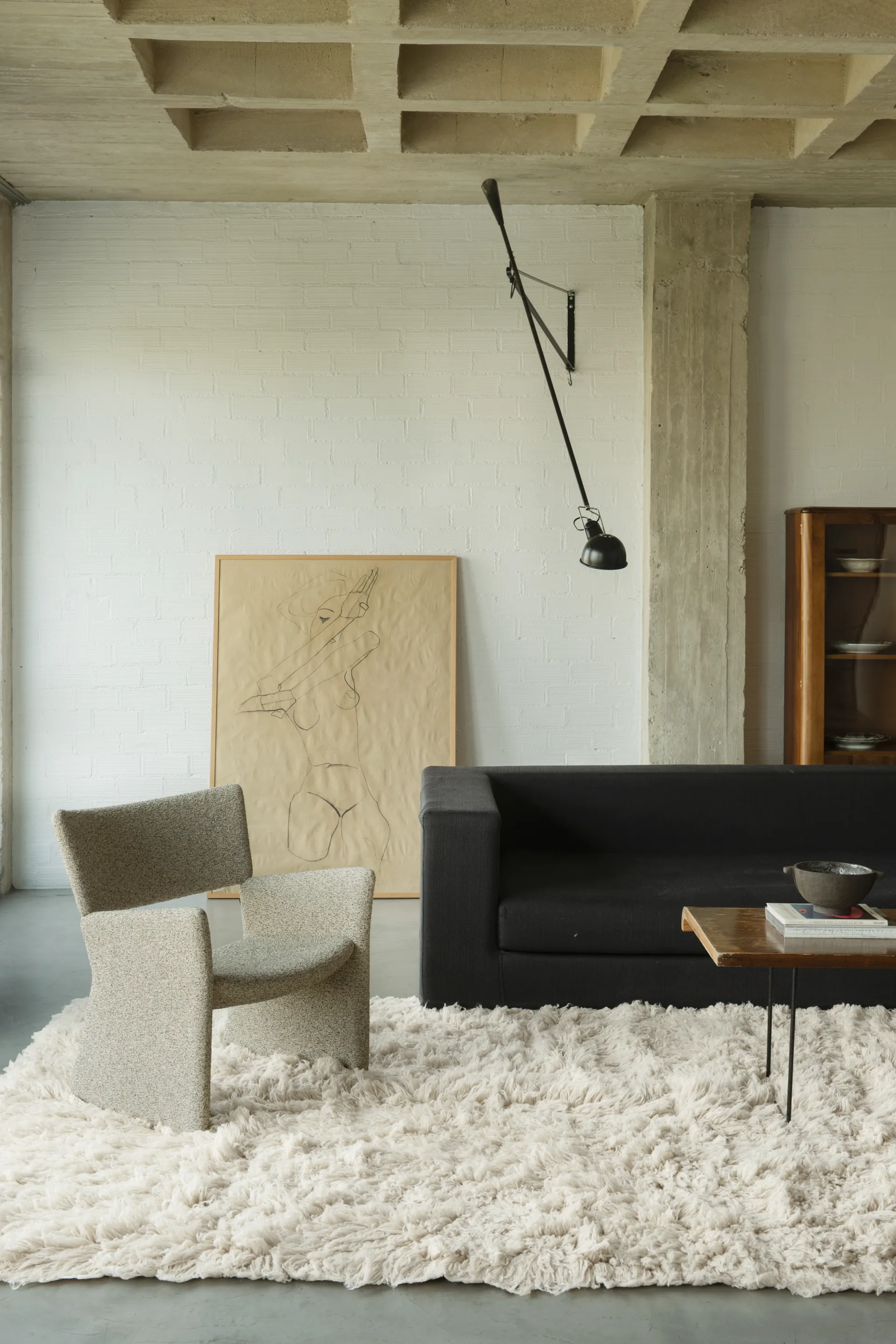 Shaggy rug 300x400 cm, Bone White Layered