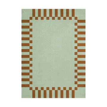 Teklan frame wool rug - Pistachio camel, 140x200 cm - Layered